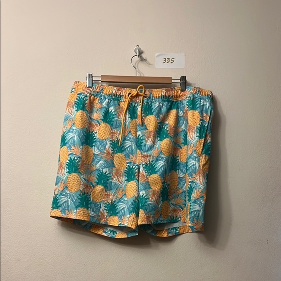 Vibrant Yellow and Green Board Shorts with Elastic Waistband - Picture 1 of 12